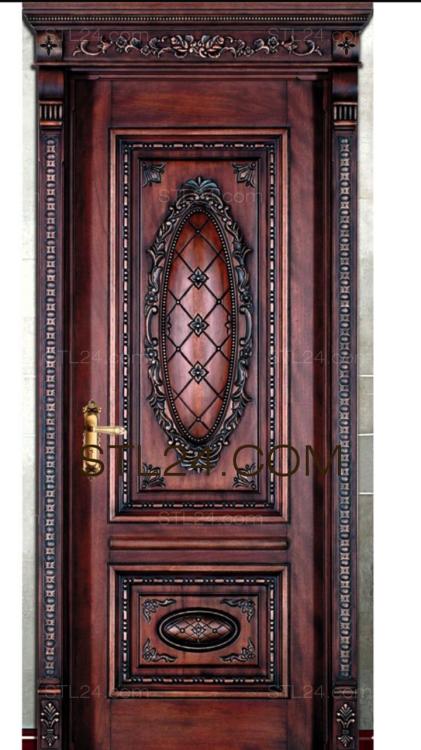 Doors Carved set of facades with oval inserts and diamond pattern 3d model